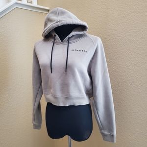 Alphalete Khaki Cropped Hoodie Medium